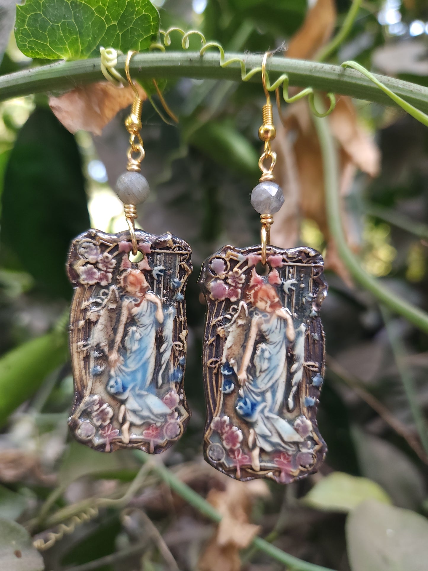 Vergo Creramic and Labordorite Earrings